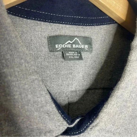 Eddie Bauer Gray Bristol Flannel Shirt Button Up Casual Size XXL NWT - Picture 3 of 5